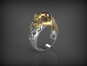 ring-panthera-2parts rings 3d print model - Mito3D