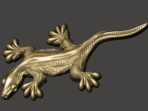 gecko Kunst 3d print model - Mito3D