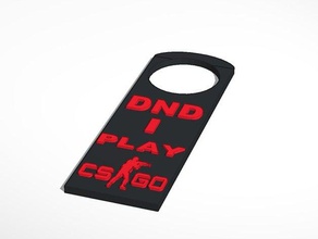 cs go door hanger dnd games cs-go do not disturb gamers sign 3d print model - Mito3D