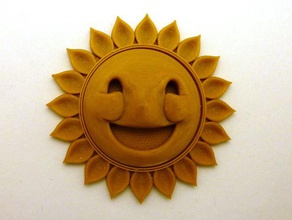 happy face sunshine remix coins badges 3d print model - Mito3D