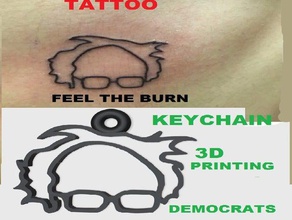 bernie sanders burn keychain keychains 2016 democrats elections president tattoo usa 3d print model - Mito3D