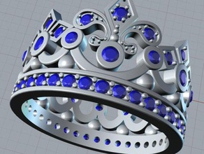 Krone ring Ringe 3d print model - Mito3D