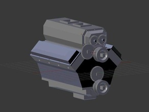 printable motor v8 provavelmente de trabalho 3d impressão carro 3d print model - Mito3D