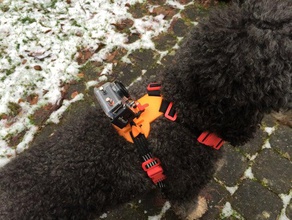 medium dog camera harness mount created freecad dogs gopro rollei 3d print model - Mito3D