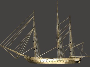 ship-uss constitution1794 models 3d print model - Mito3D