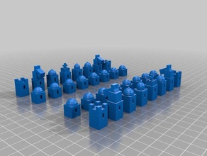 modernist chess set 3d printing 3d print model - Mito3D