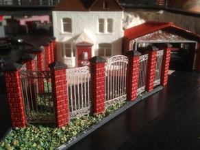 mattoni recinzione in ferro battuto gli edifici strutture 3d print model - Mito3D