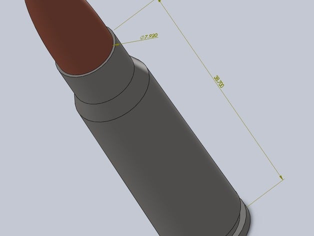 762x39mm ruso munición props 3D print model - Mito3D