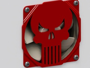 punisher skull fan grill 120mm griglia ventola teschio computer 3d print model - Mito3D