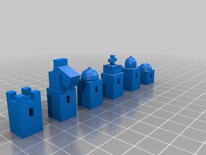 modernist chess set piece sample 3d printing pieces tinkercad modernism 3d print model - Mito3D