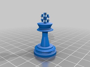 floco de neve inverno xadrez rei 3d impressão 3d print model - Mito3D