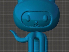 octocat de la construcción los juguetes github 3d print model - Mito3D