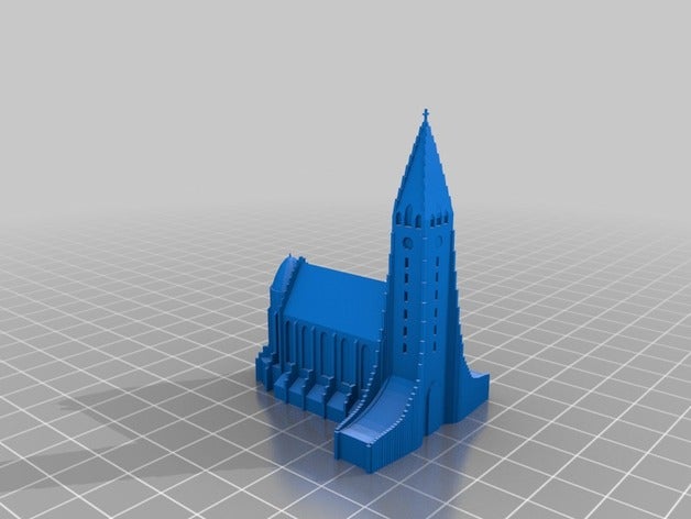 hallgr&iacutemskirkja binalar yapılar kilise hallgrmskirkja İzlanda dönüm noktası anıt reykjavik 3D print model - Mito3D