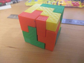 bedlam 4x4 puzzle cube 60mm&sup3 puzzles block blocks building construction dftba fun hard parts thinking tough zzcube 3d print model - Mito3D