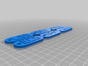 6th grade block 5th take 3 keychains customized 3d print model - Mito3D