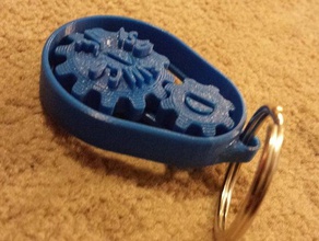 gear key-chain engineering gearbox indiana isu keychain simco state university 3d print model - Mito3D