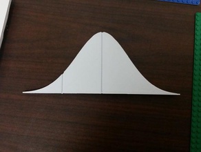 distribuzione normale standard, uno a metà il marcatore per la matematica curva campana deviazione standard le statistiche 3d print model - Mito3D