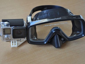 fácil de instalar gopro máscara mergulho montagem abrir vista os acessórios plonge prática suporte masque 3d print model - Mito3D