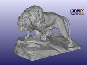 Löwe Skulptur-3d-scan durchsucht Replikate 123d 123dcatch catch Tier meshmixer statue 3d print model - Mito3D