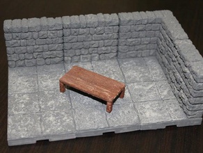 rough plank table games 25mm 28mm dnd dungeons dragons mini miniature tabletop tavern wargame wargaming 3d print model - Mito3D