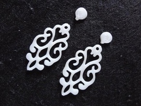 earrings arabescos 3d print model - Mito3D