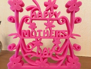 happy mothers day signs logos 3d print model - Mito3D