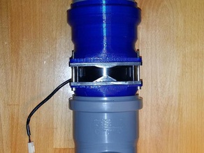 Ventilateur de 80mm dn75 ht-adaptateur tuyau bricolage 3d print model - Mito3D