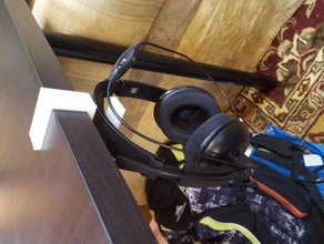 headphone holder under 35mm desk organization headphones 3d print model - Mito3D