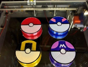 poke ball grand bal ultra master aimants pokemon 2d art pokeball aimant du jeu vidéo les jeux 3d print model - Mito3D