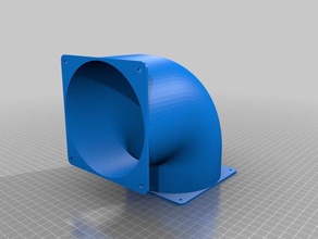 120mm fan 90 degree elbow diy customized 3d print model - Mito3D