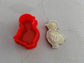 mini-chicken cookie-cutter kitchen dining 3d print model - Mito3D