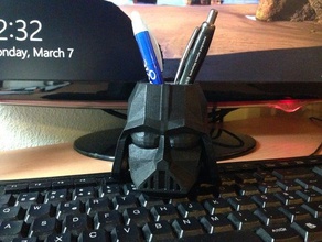 vader pencil cup low-poly office darth low poly holder star wars 3d print model - Mito3D