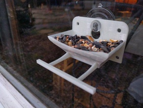 suction cup mount window bird feeder outdoor garden birdfeeder remix suctioncup 3d print model - Mito3D