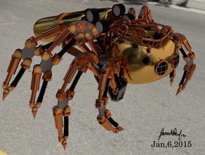 steampunk spider sculptures jared renfro jradcoolness 3d print model - Mito3D