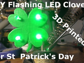 diy light up clover stpatricks day electronics 123d design arduino atmel attiny attiny85 leds remix st patricks 3d print model - Mito3D