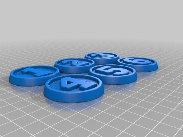 básica numeradas tático objetivo marcadores brinquedo jogo os acessórios 40k warhammer40k 3D print model - Mito3D