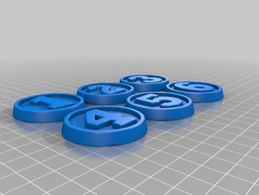 basic numbered tactical objective markers toy game accessories 40k warhammer40k 3d print model - Mito3D