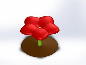 çiçek 5 petal heykeller makerlab yaprakları solidworks 3d print model - Mito3D