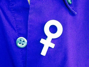 3d printed international womans day pin buttonhole venus symbol fashion woman 3d print model - Mito3D