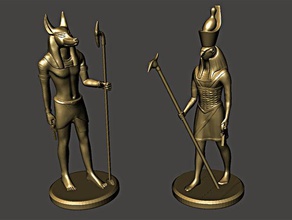 horus anubis models egypt egyptian falcon figures gods 3d print model - Mito3D
