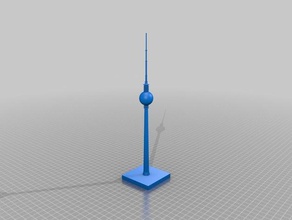 fernsehturm berlin Gebäude Strukturen openscad tower 3d print model - Mito3D