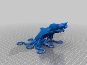 standing lusca extra supports playsets octopus pathfinder rpg shark sharktopus 3d print model - Mito3D