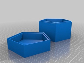 pentagon box project containers customized 3d print model - Mito3D