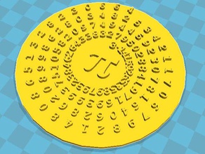spiral karakter matematik sanat coaster customizer sanatı pi openscad süs günü 3d print model - Mito3D