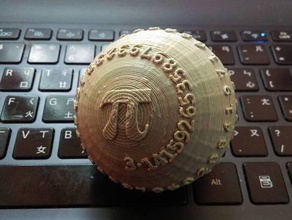 ball characters math art customizer pi openscad day spiral 3d print model - Mito3D