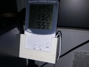 gti digital lcd humidity hygrometer temperature thermometer holder 3d printer accessories flashforge 3d print model - Mito3D