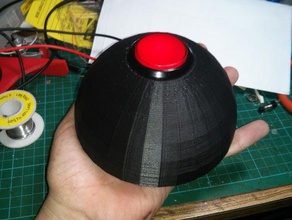 big red button sphere unkown interactive art doomsday unknown 3d print model - Mito3D