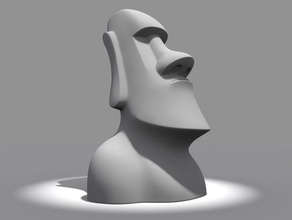 moai head flat base dum bring me gum sculptures 3d print model - Mito3D