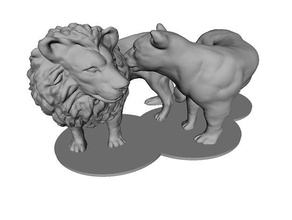 lion lionne modèles les lions 3d print model - Mito3D