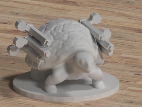 la bataille de tortue sculptures 3d print model - Mito3D
